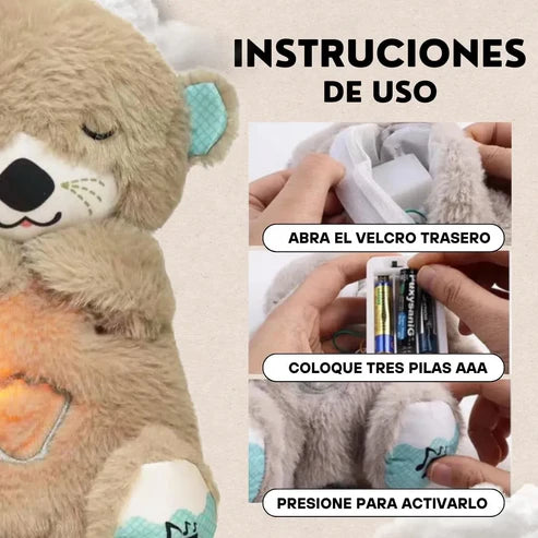 Peluches Nutria con Luz, Sonido y Respiración – Sueño y Calma para tu Bebé